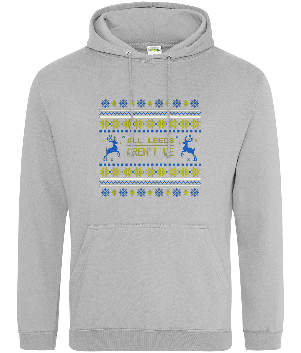 All Leeds Aren't We Christmas Hoodie Blue and Yellow Women