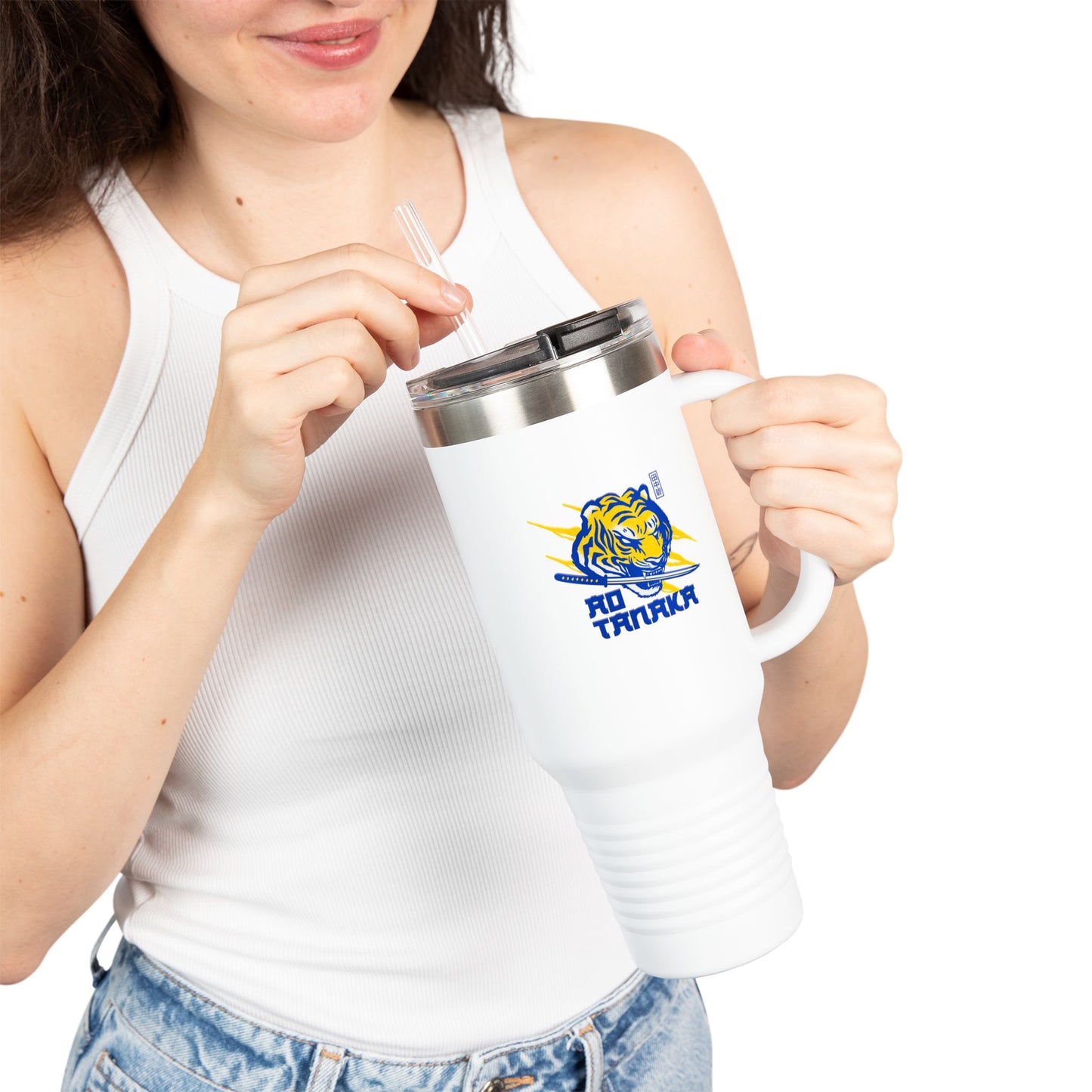 LUFC “AO Tanaka” 40oz Insulated Travel Mug: Premium Stainless Steel Drinkware for Dedicated Fans