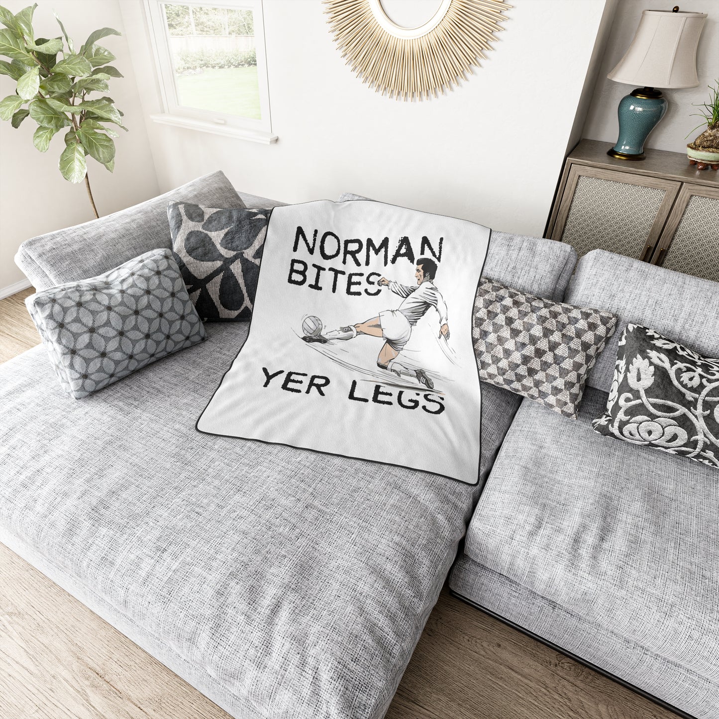 LUFC “Norman Bites Yer Legs” Remembrance Day Snuggle Blanket: Cozy Tribute to a Leeds Legend