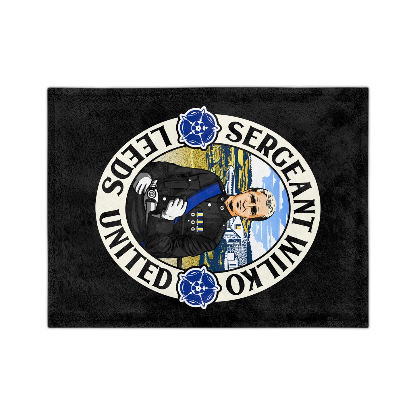 LUFC “Sergeant Wilko” Velveteen  Sports Blanket: Iconic Leeds United  Tribute Design