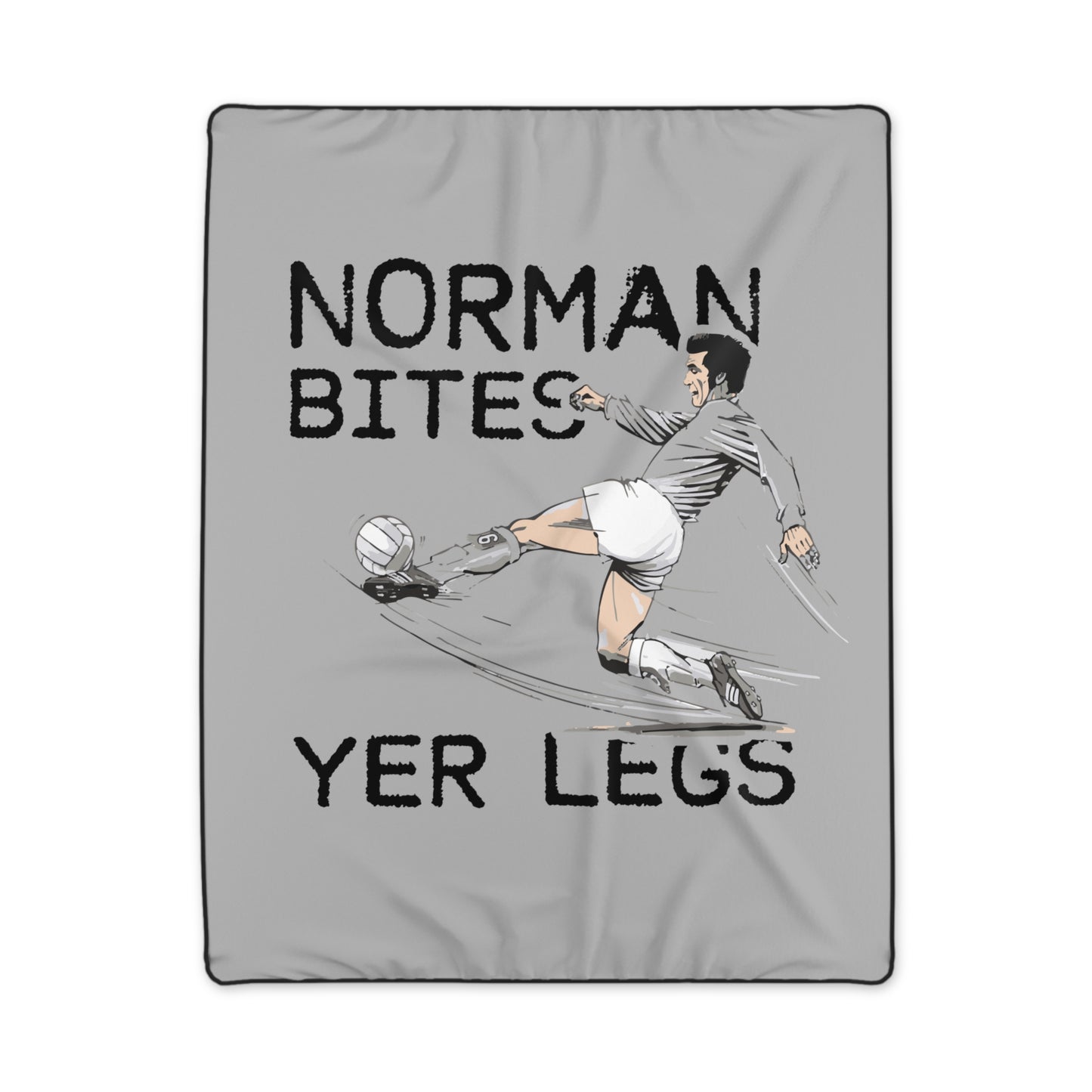 LUFC “Norman Bites Yer Legs”  Remembrance Day Snuggle Blanket:  Cozy Tribute to a Leeds Legend