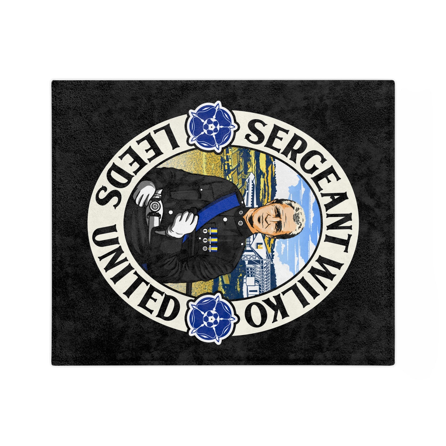 LUFC “Sergeant Wilko” Velveteen  Sports Blanket: Iconic Leeds United  Tribute Design