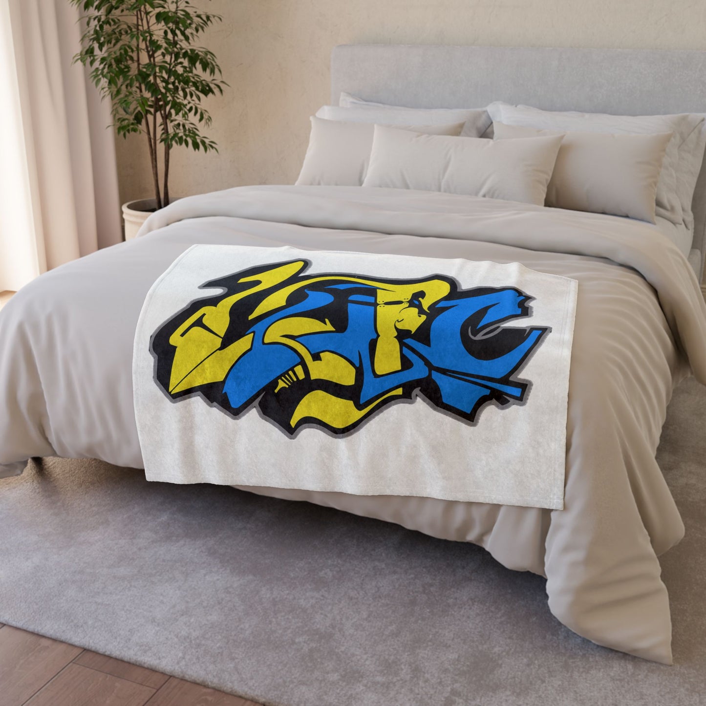 LUFC Graffiti Blanket