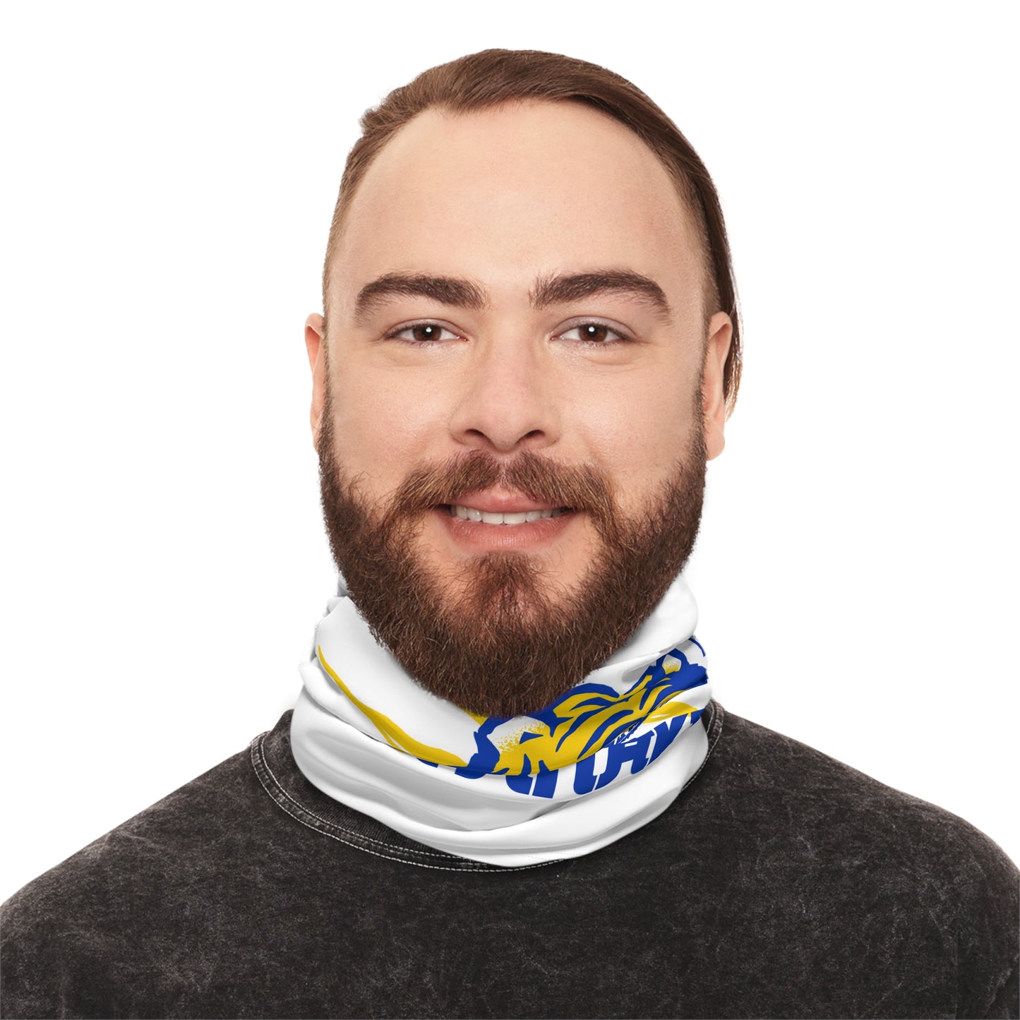 LUFC “AO TANAKA” Winter Neck Gaiter: Show Your Leeds United Pride in Yellow & Blue