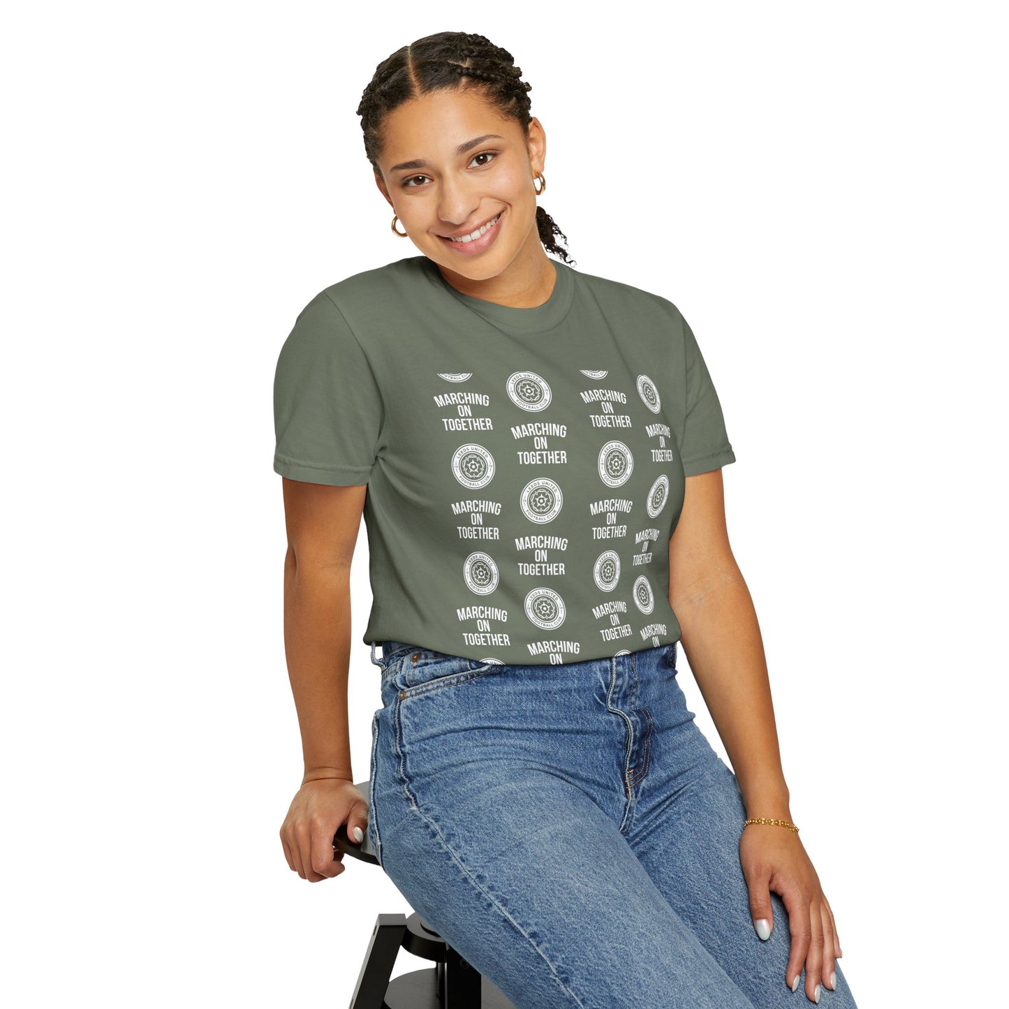 LUFC News Graphic Tee Garment-Dyed Unisex T-Shirt