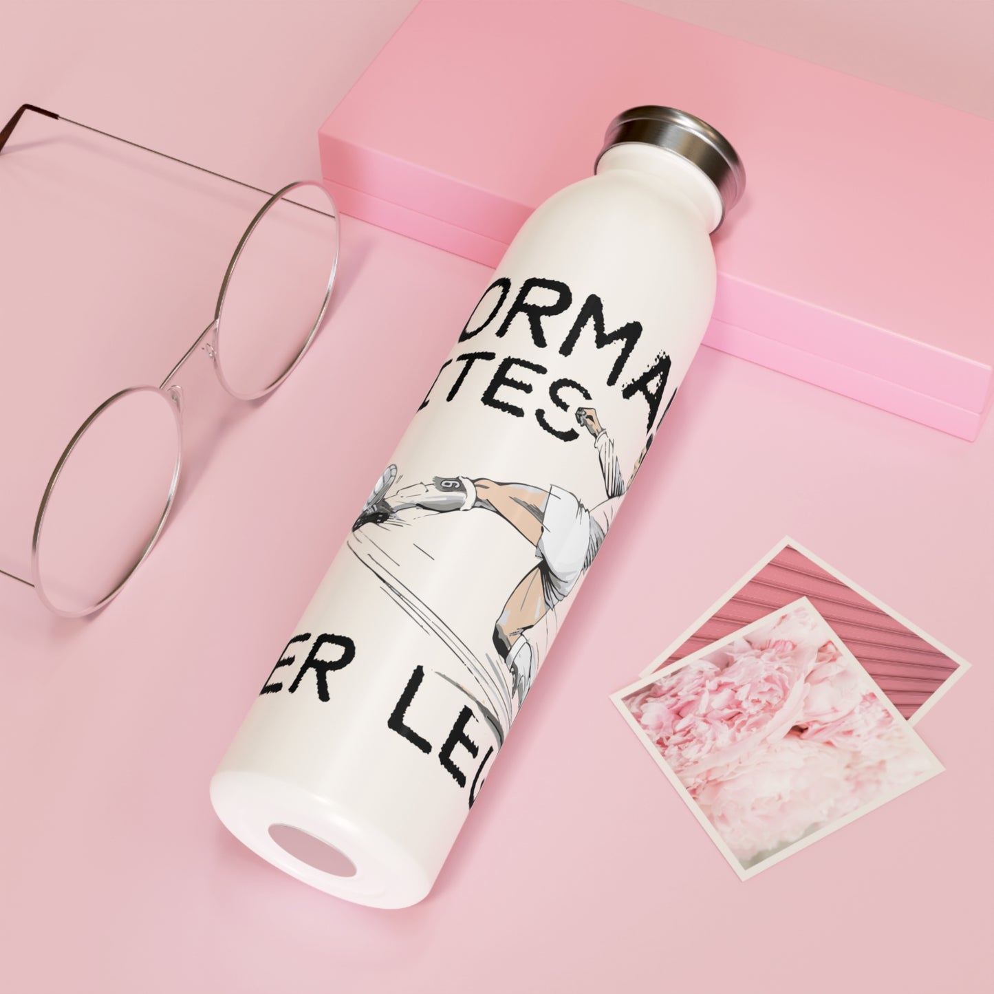 LUFC “Norman Bites Yer Legs” Slim Stainless Steel Water Bottle: Tribute Edition for Leeds United Legends