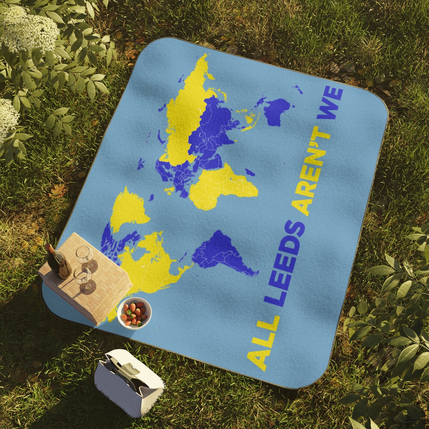 LUFC “All Leeds Aren’t We” Picnic  Blanket: Bold Fan Design