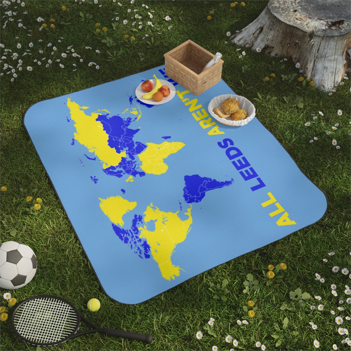 LUFC “All Leeds Aren’t We” Picnic  Blanket: Bold Fan Design