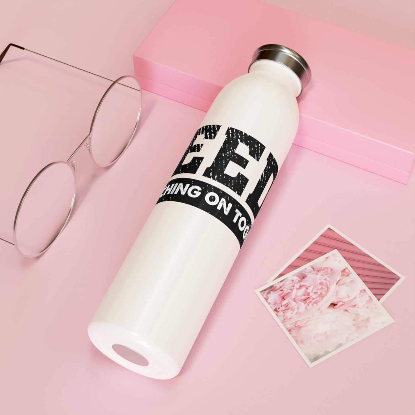 LEEDS “Marching On Together” Slim Stainless Steel Water Bottle: Leeds United Supporters Edition