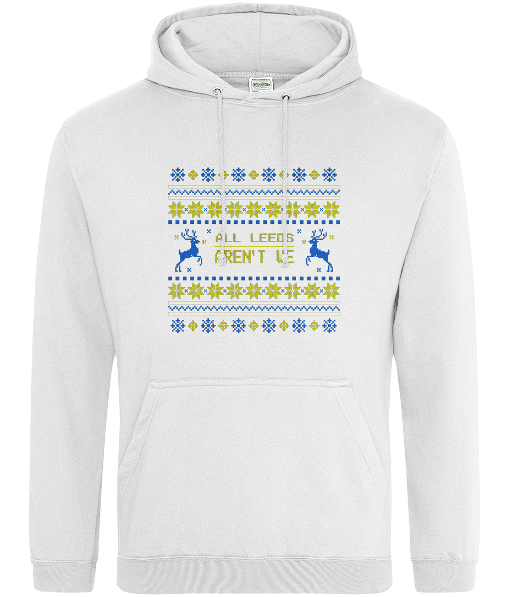 All Leeds Aren't We Christmas Hoodie Blue and Yellow Women