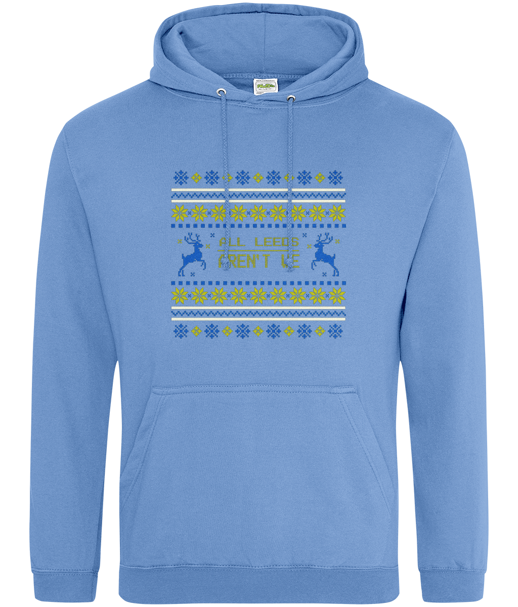 All Leeds Aren't We Christmas Hoodie Blue and Yellow Women