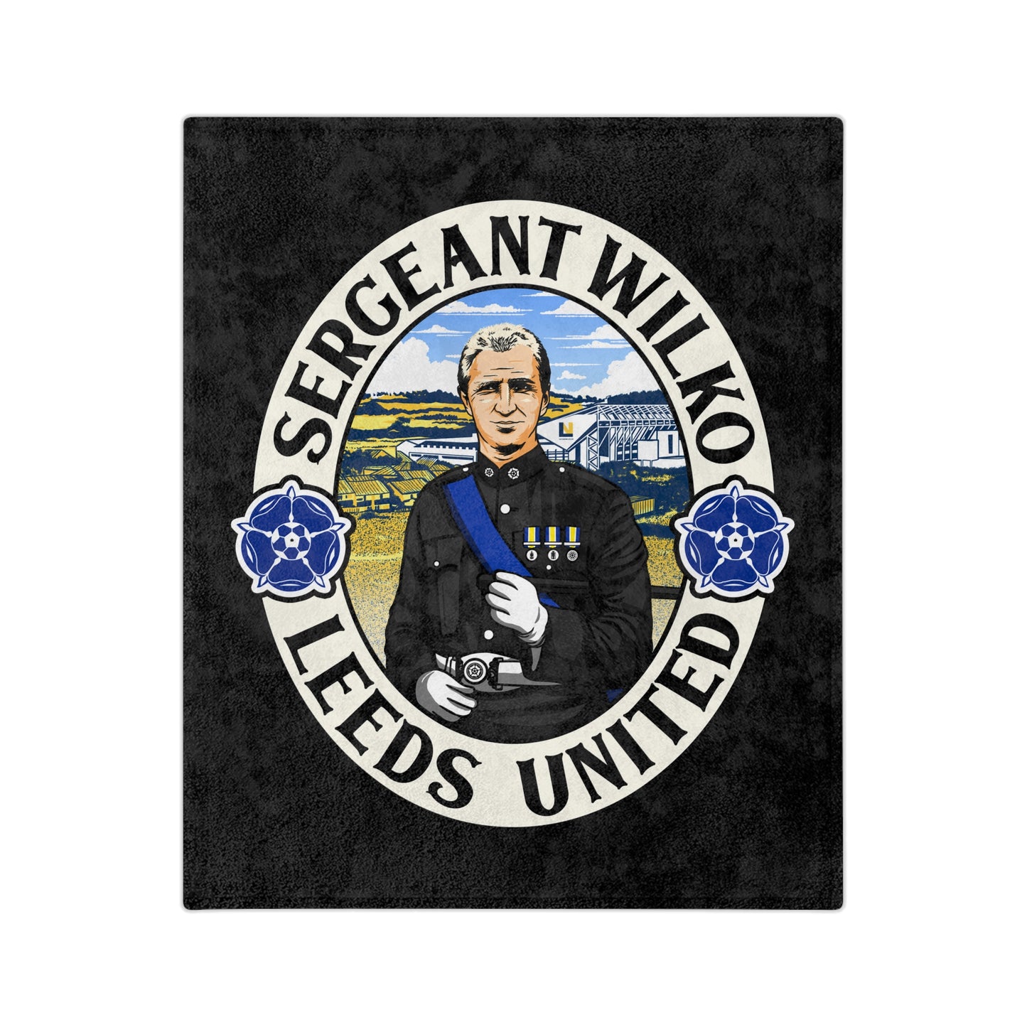 LUFC “Sergeant Wilko” Velveteen  Sports Blanket: Iconic Leeds United  Tribute Design