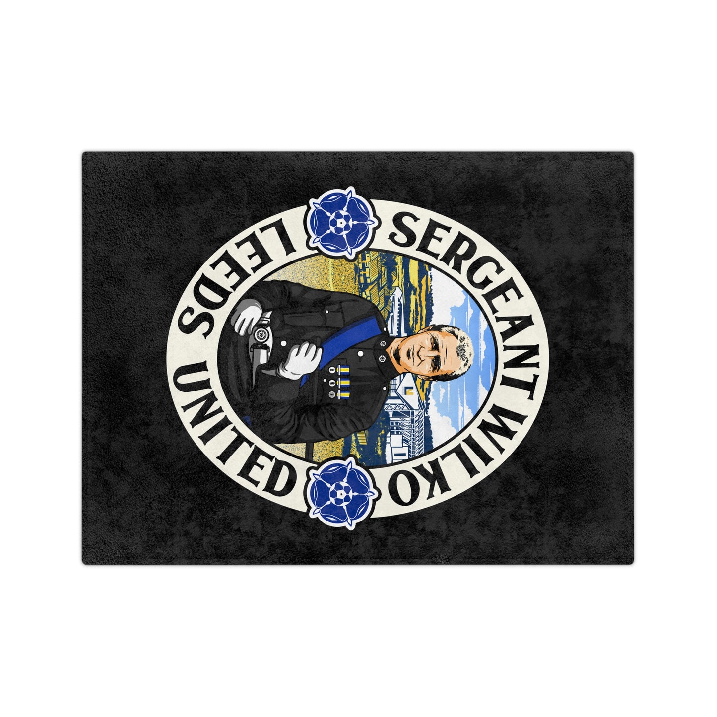 LUFC “Sergeant Wilko” Velveteen  Sports Blanket: Iconic Leeds United  Tribute Design
