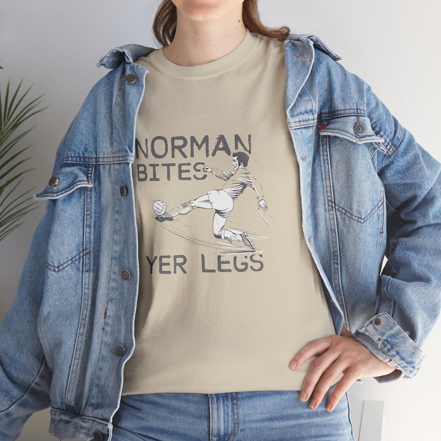 LUFC “Norman Bites Yer Legs” Tee: Unisex Heavy Cotton Edition