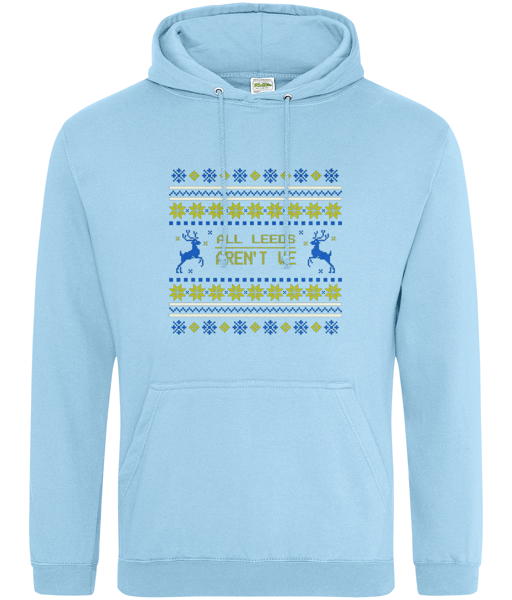 All Leeds Aren't We Christmas Hoodie Blue and Yellow Women