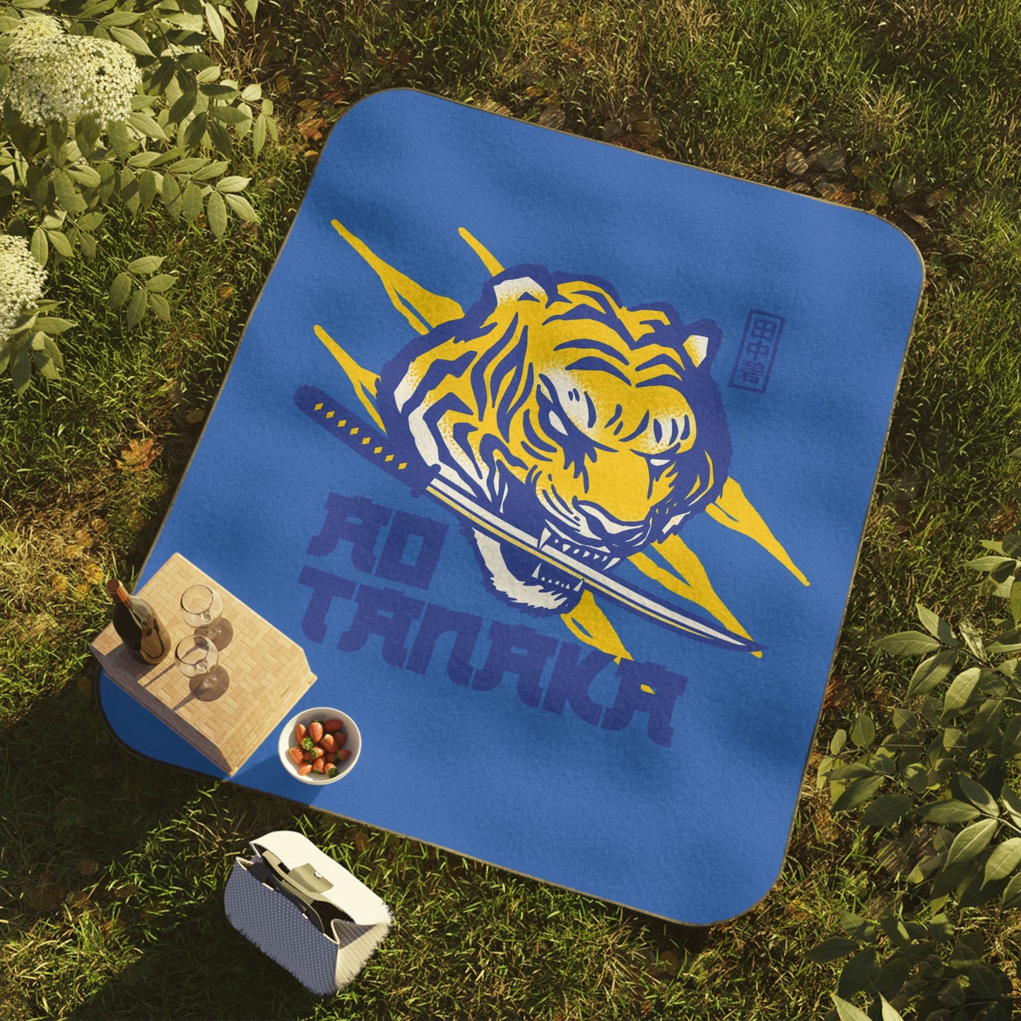 LUFC “Ao Tanaka” Picnic Blanket:  Vibrant Leeds United Player Design