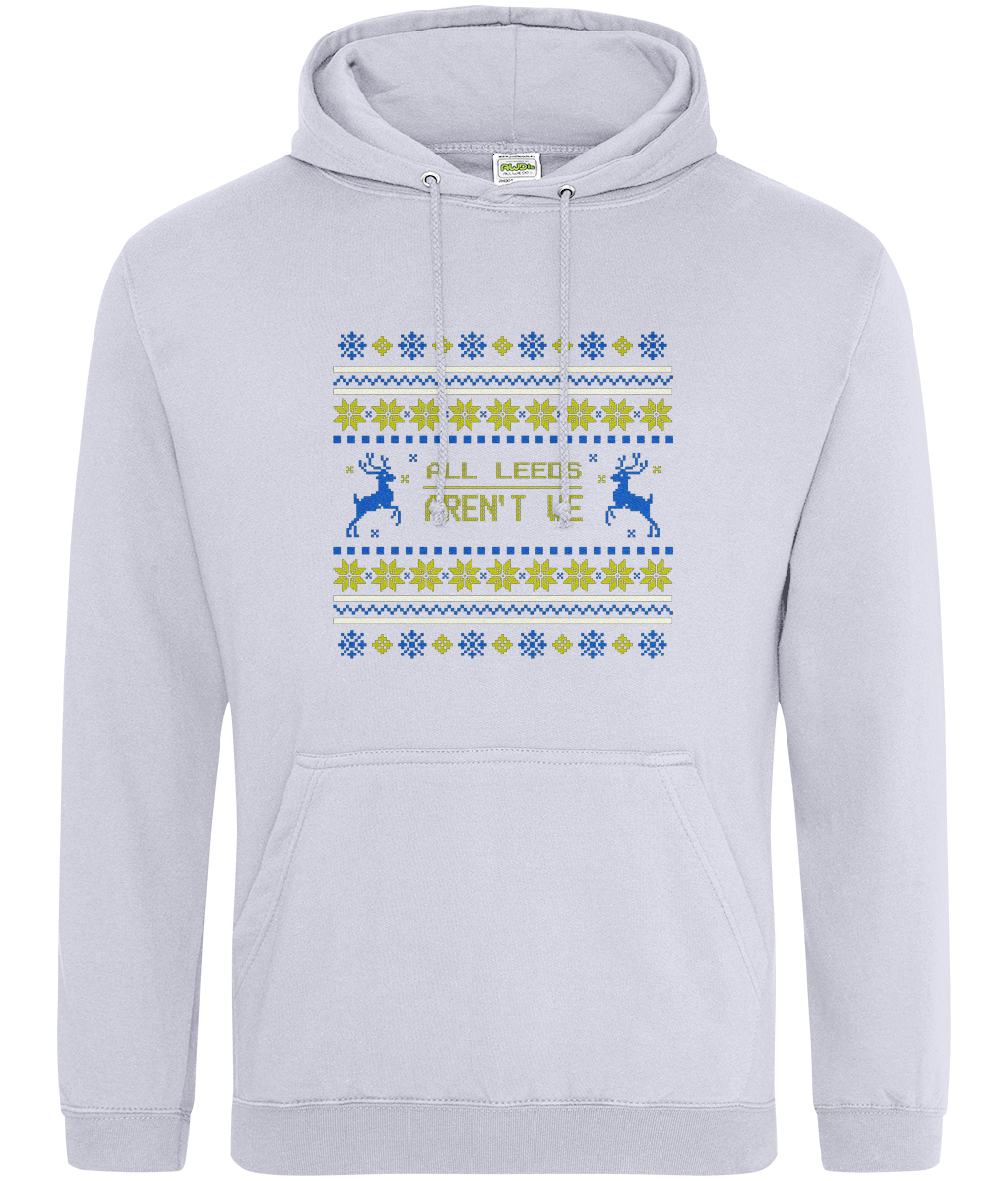 All Leeds Aren't We Christmas Hoodie Blue and Yellow Women