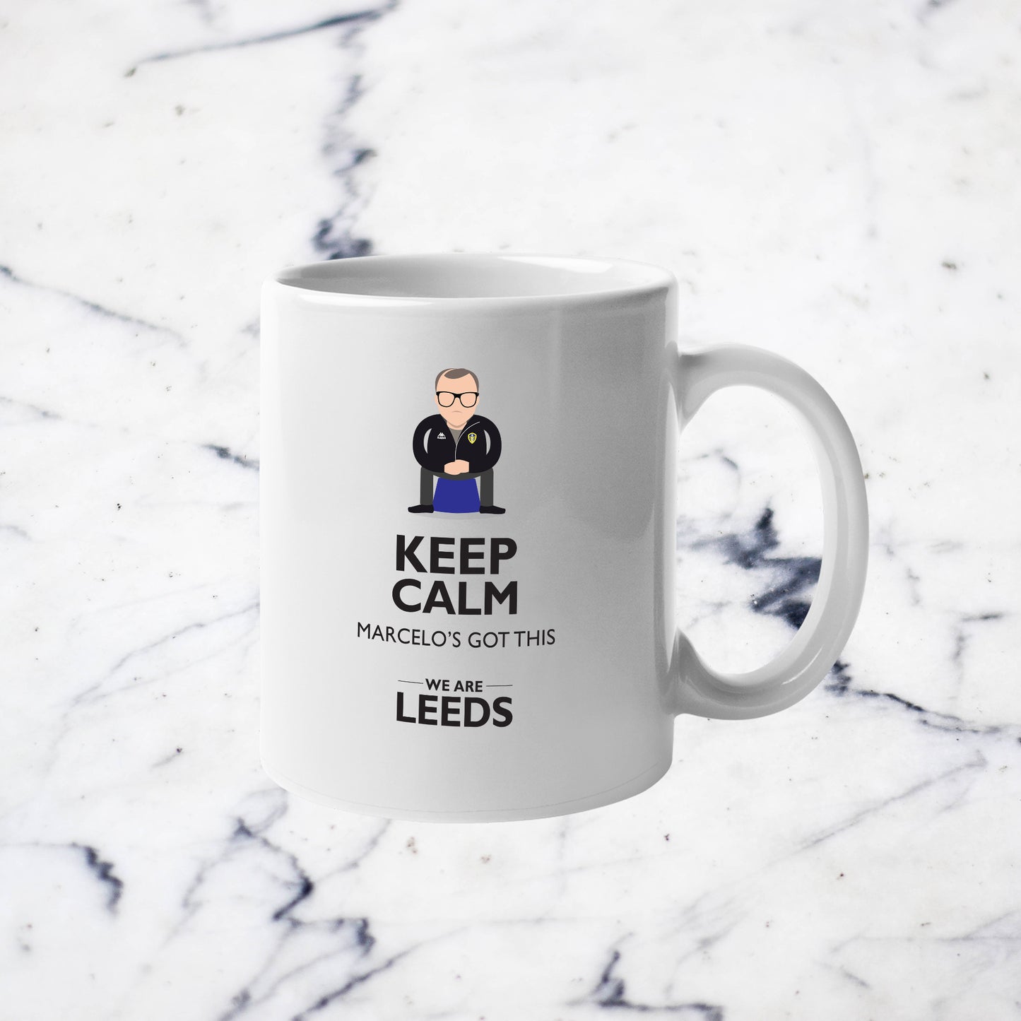 利兹联队马塞洛·贝尔萨保持冷静 马塞洛拥有这款白色“We Are Leeds”马克杯