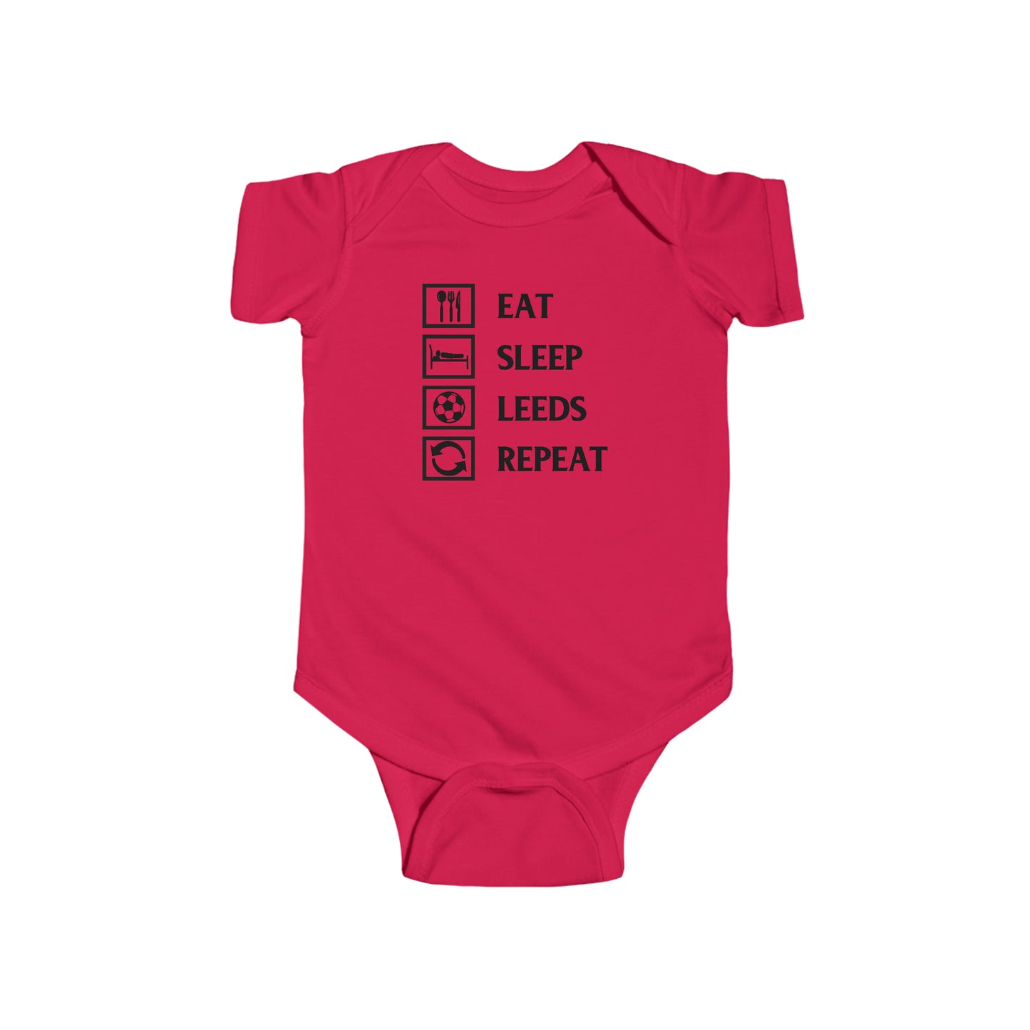 Infant Fine Jersey Bodysuit - Eat, Sleep, Leeds, Repeat