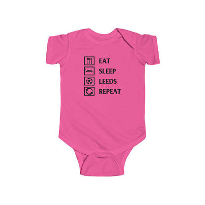 Infant Fine Jersey Bodysuit - Eat, Sleep, Leeds, Repeat