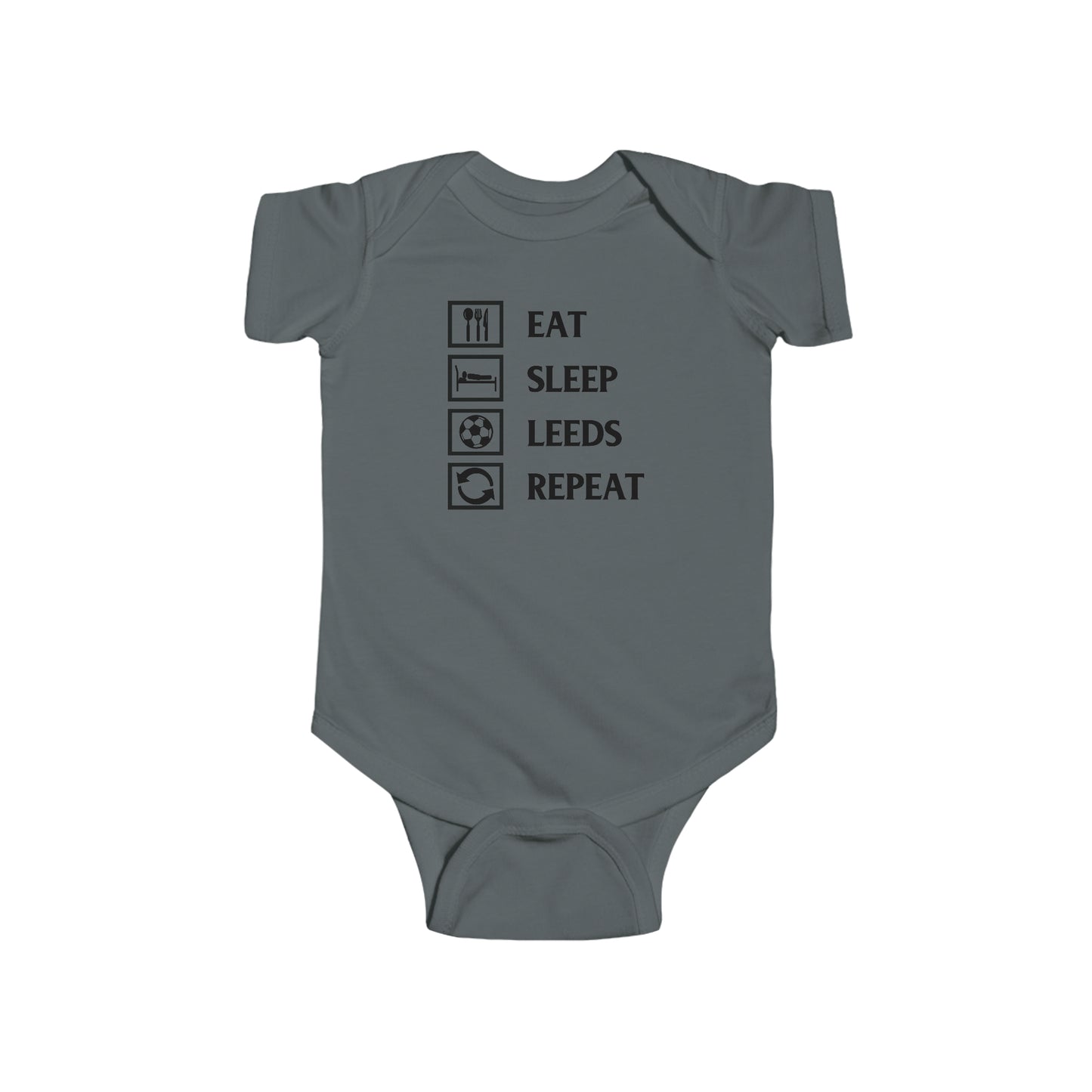 Infant Fine Jersey Bodysuit - Eat, Sleep, Leeds, Repeat