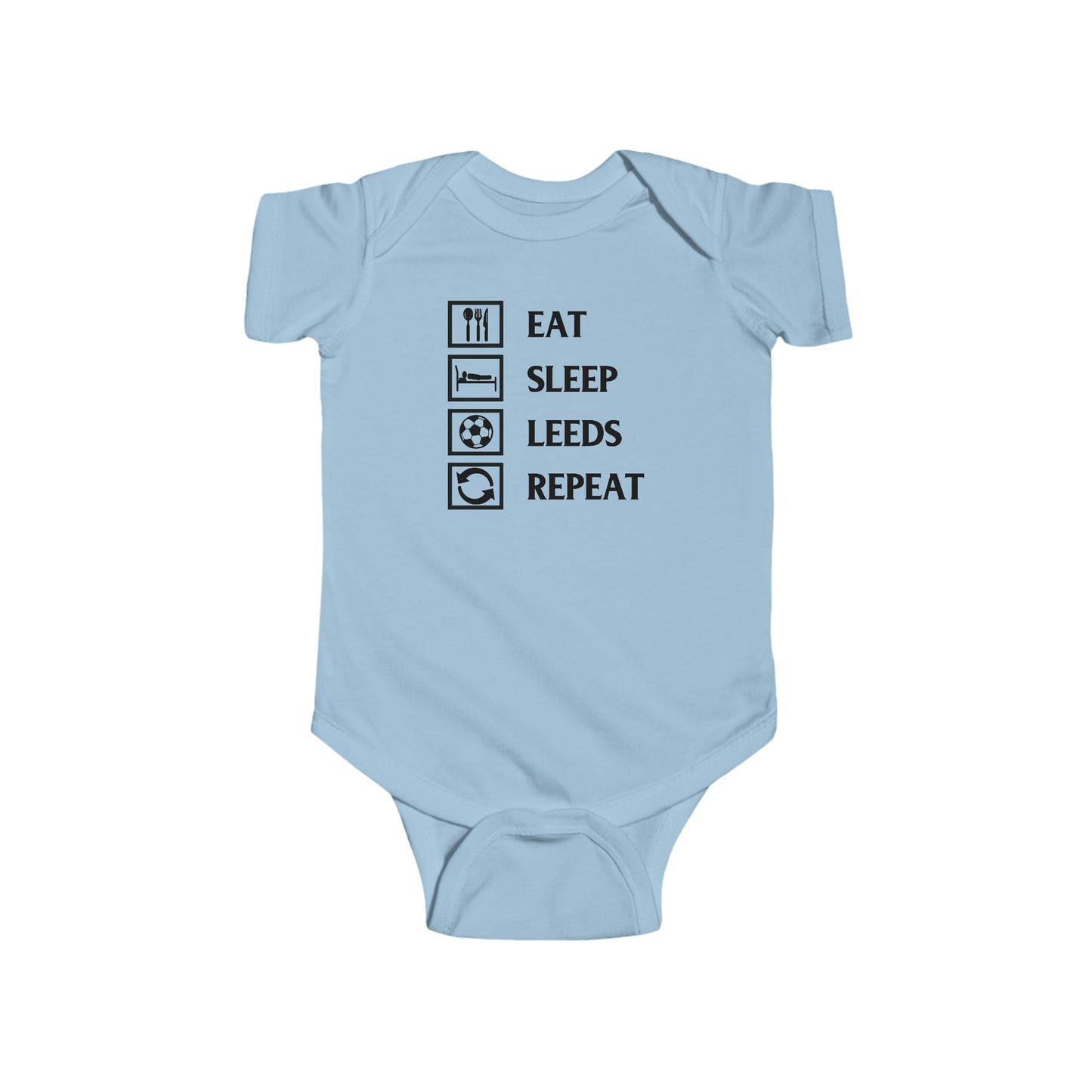 Infant Fine Jersey Bodysuit - Eat, Sleep, Leeds, Repeat