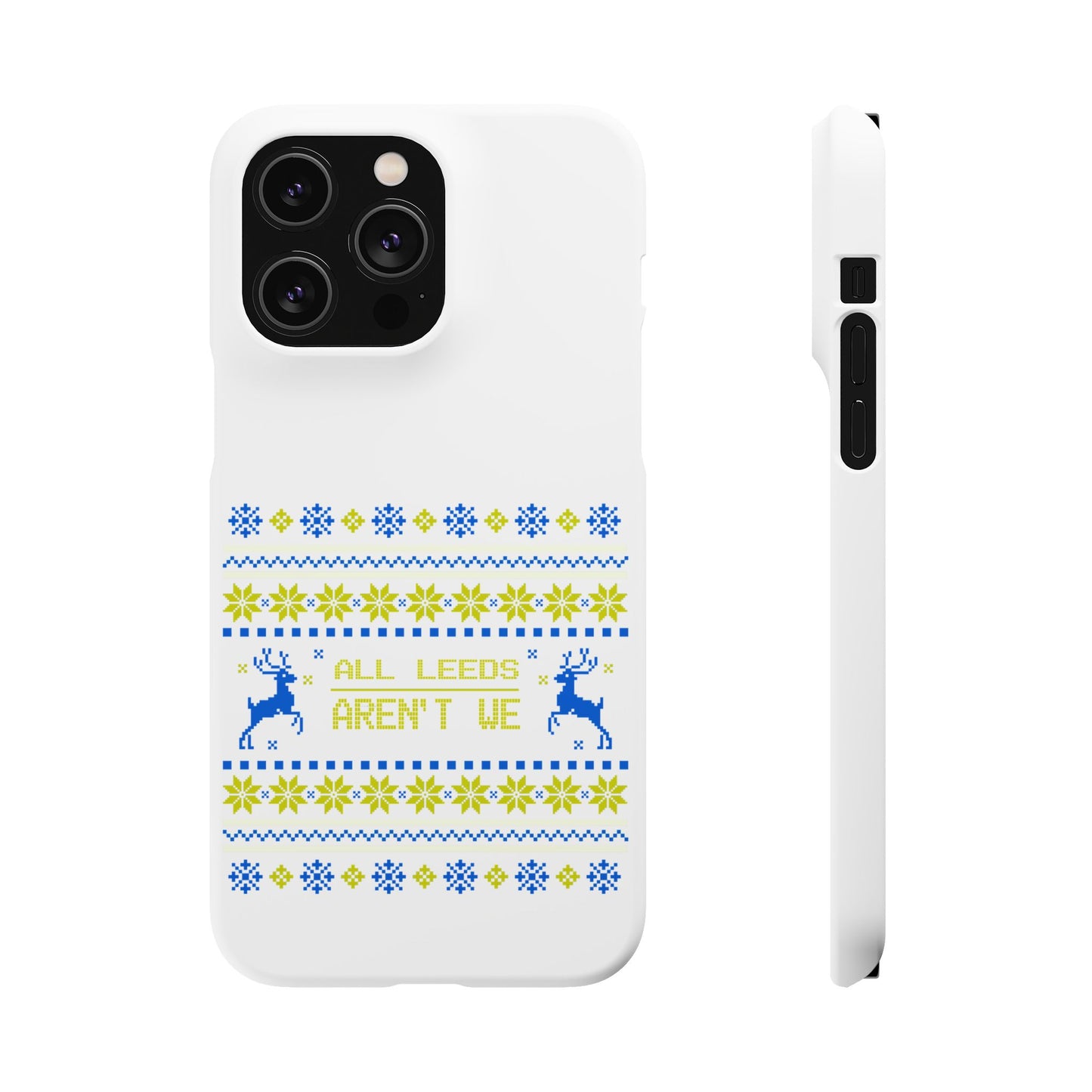 LUFC "All Leeds Aren't We" Blue &  Yellow Emblem Snap Case:  Christmas Edition