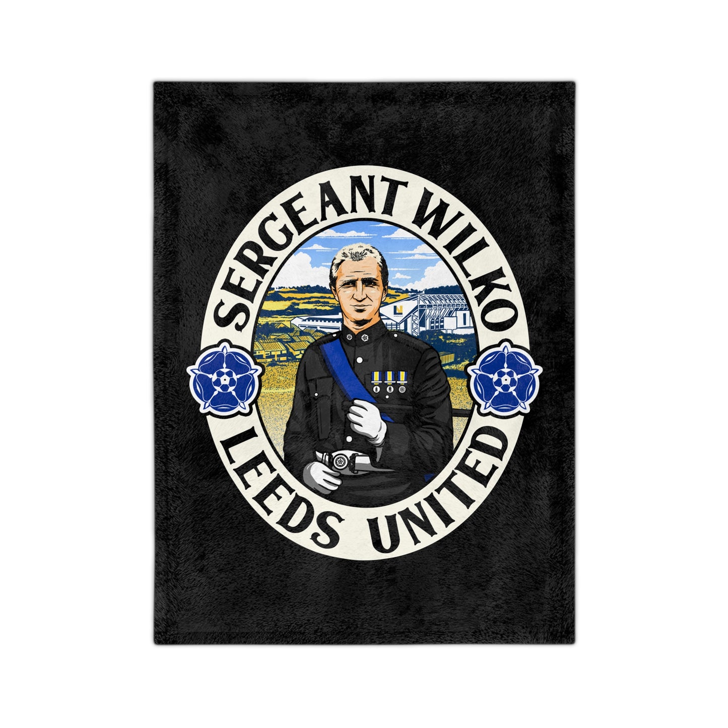 LUFC “Sergeant Wilko” Velveteen  Sports Blanket: Iconic Leeds United  Tribute Design