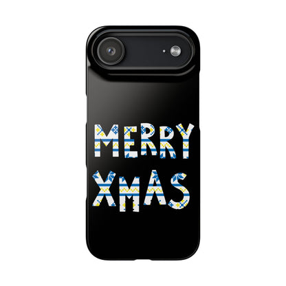 Leeds United "Merry Xmas" Blue &  Yellow Emblem Snap Case:  Christmas Edition