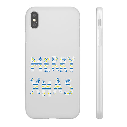 LUFC 'MERRY XMAS' Retro Football  Flexi Case: Christmas Edition