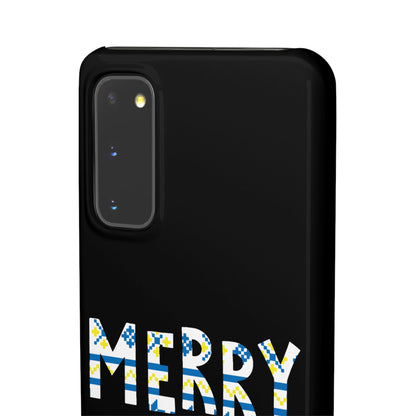 Leeds United "Merry Xmas" Blue &  Yellow Emblem Snap Case:  Christmas Edition