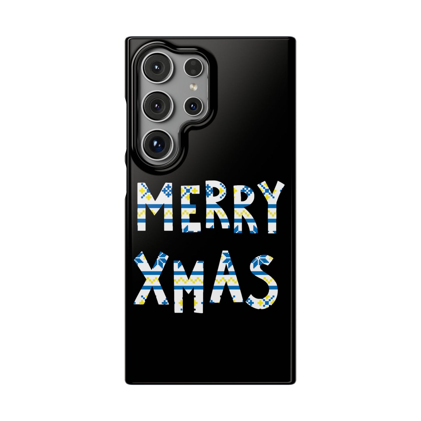 Leeds United "Merry Xmas" Blue &  Yellow Emblem Snap Case:  Christmas Edition