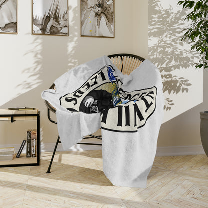 LUFC “Sergeant Wilko” Velveteen  Sports Blanket: Iconic Leeds United  Tribute Design