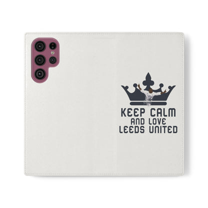 Funda para teléfono con tapa - Mantenga la calma y ame al Leeds United