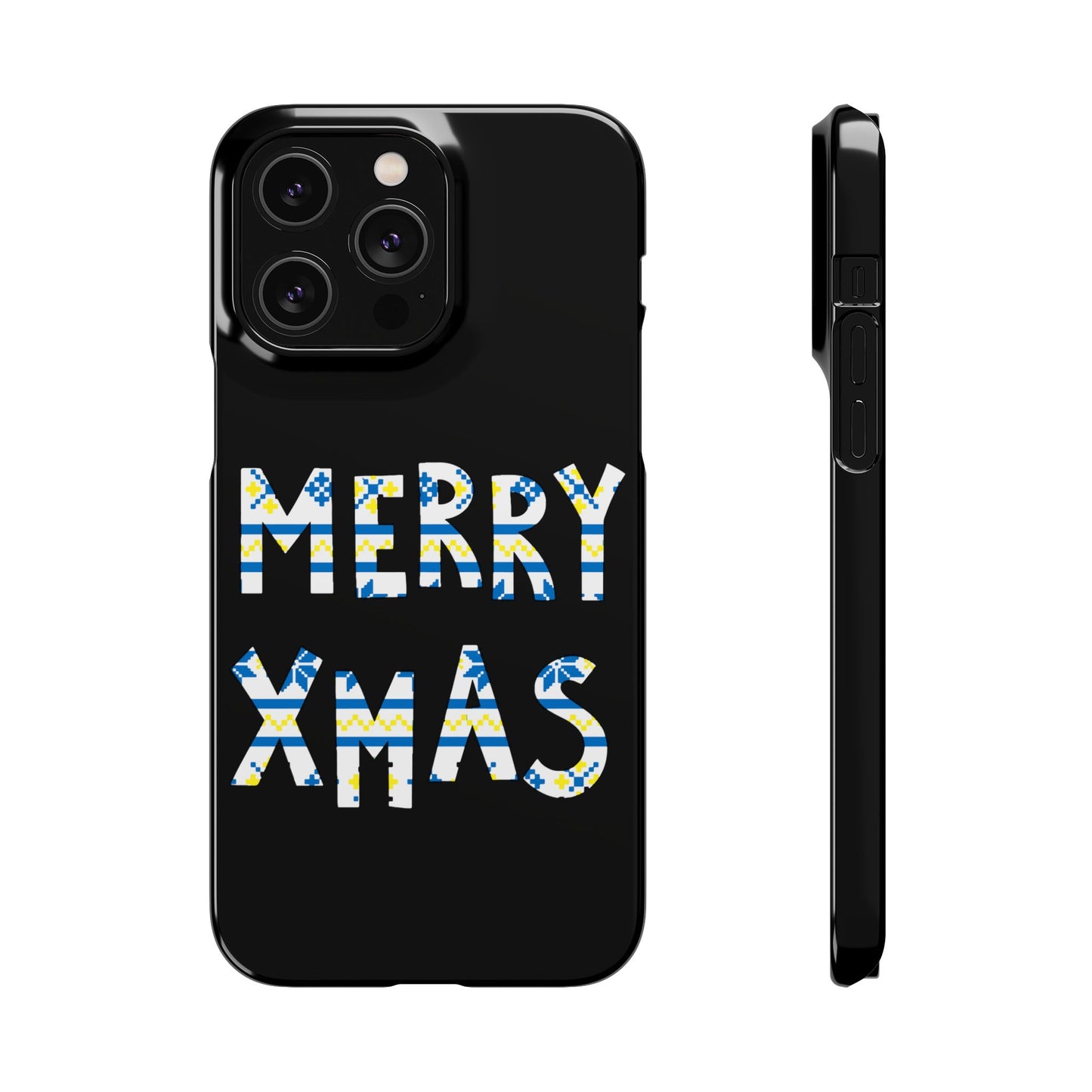 Leeds United "Merry Xmas" Blue &  Yellow Emblem Snap Case:  Christmas Edition