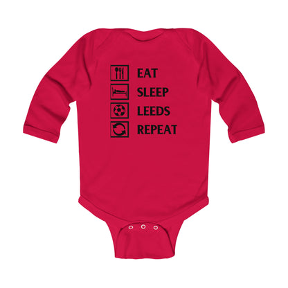 Eat, Sleep, Leeds Repeat - Infant Long Sleeve Bodysuit