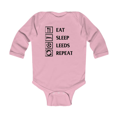 Eat, Sleep, Leeds Repeat - Infant Long Sleeve Bodysuit