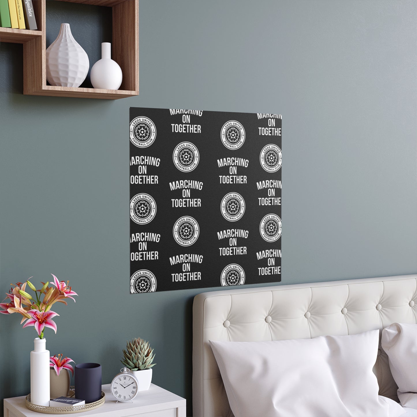 LUFC “Marching On Together” Silk  Poster