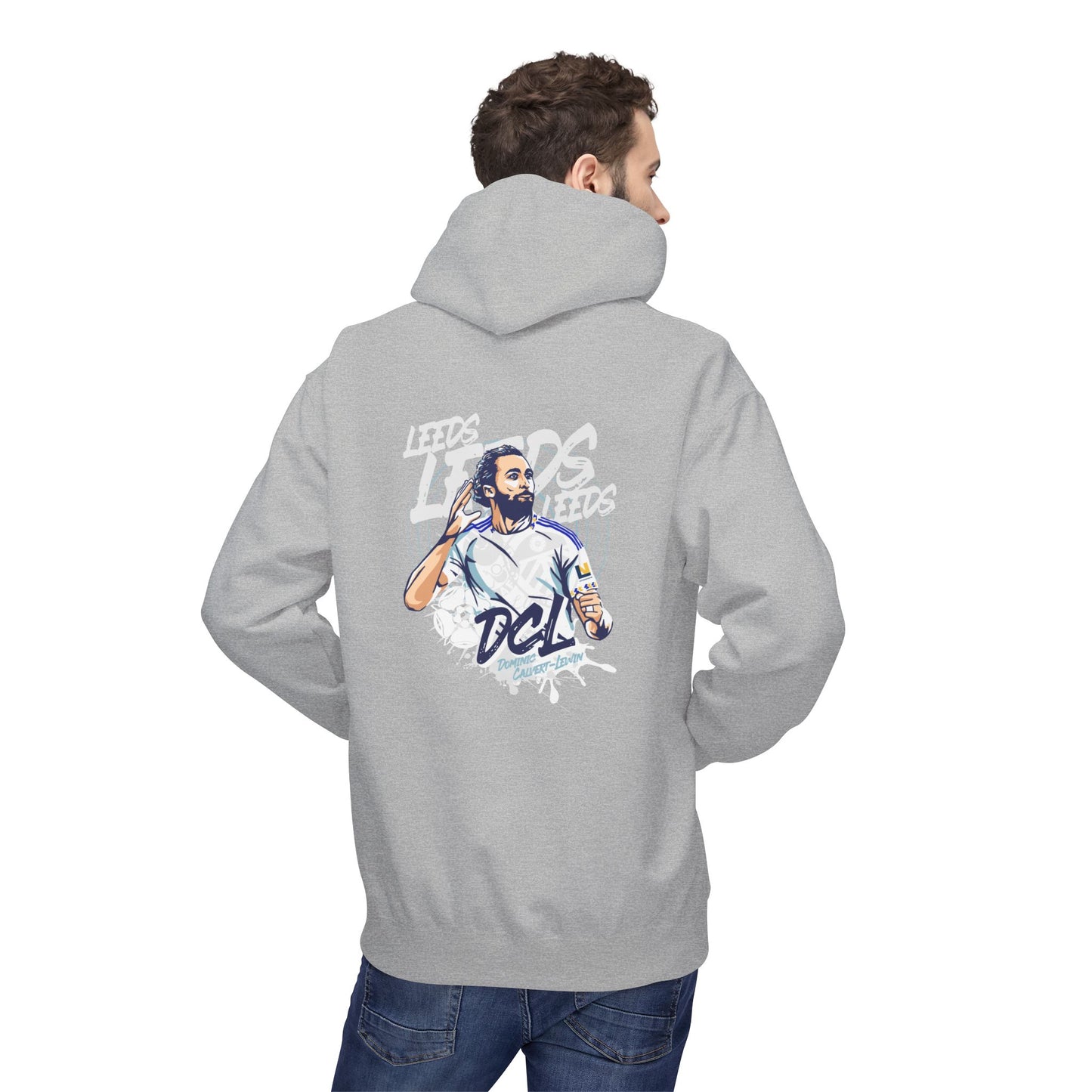 LUFC Softstyle Fleece Hoodie “LEEDS:  Dominic Calvert-Lewin” Midweight  Unisex - Lufcnews.co.uk