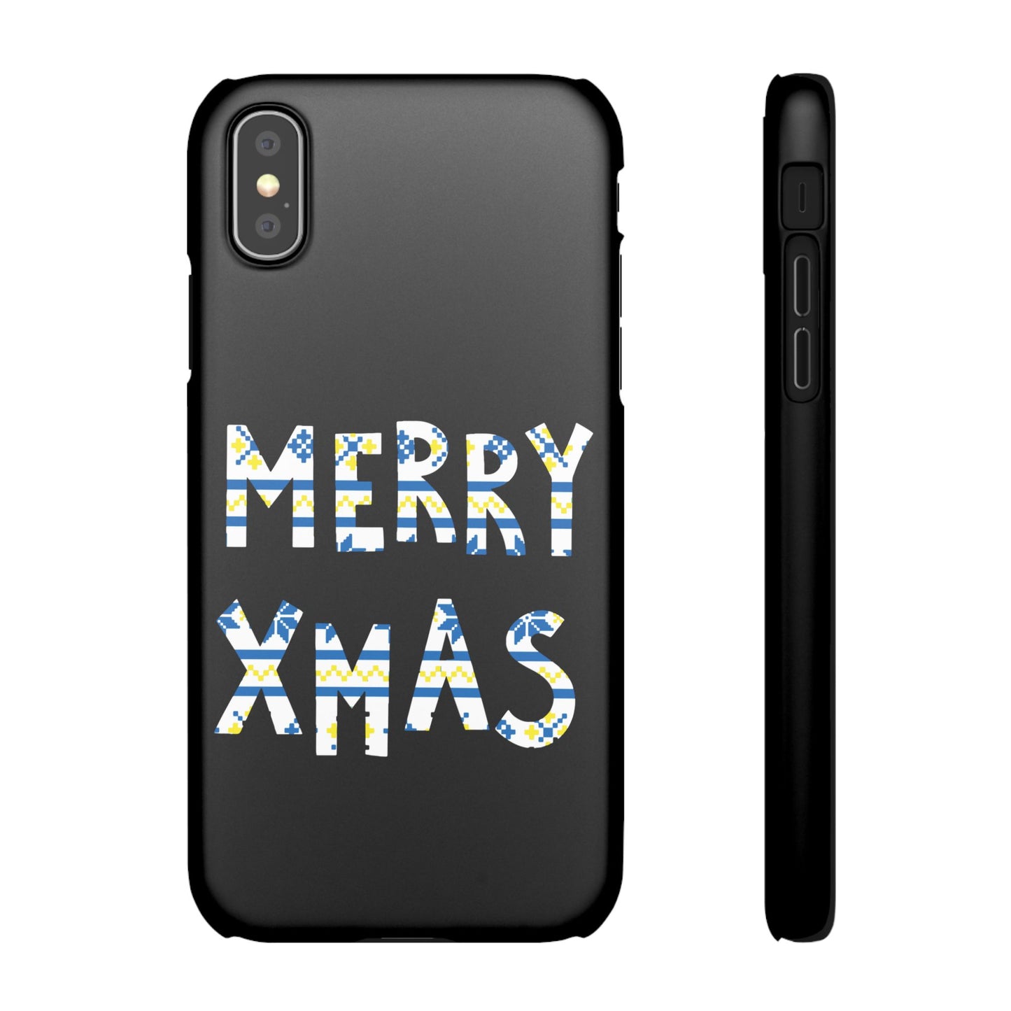 Leeds United "Merry Xmas" Blue &  Yellow Emblem Snap Case:  Christmas Edition