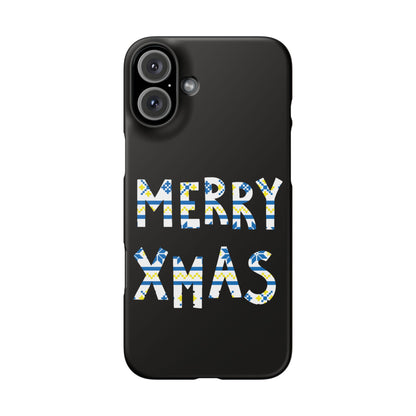 Leeds United "Merry Xmas" Blue &  Yellow Emblem Snap Case:  Christmas Edition