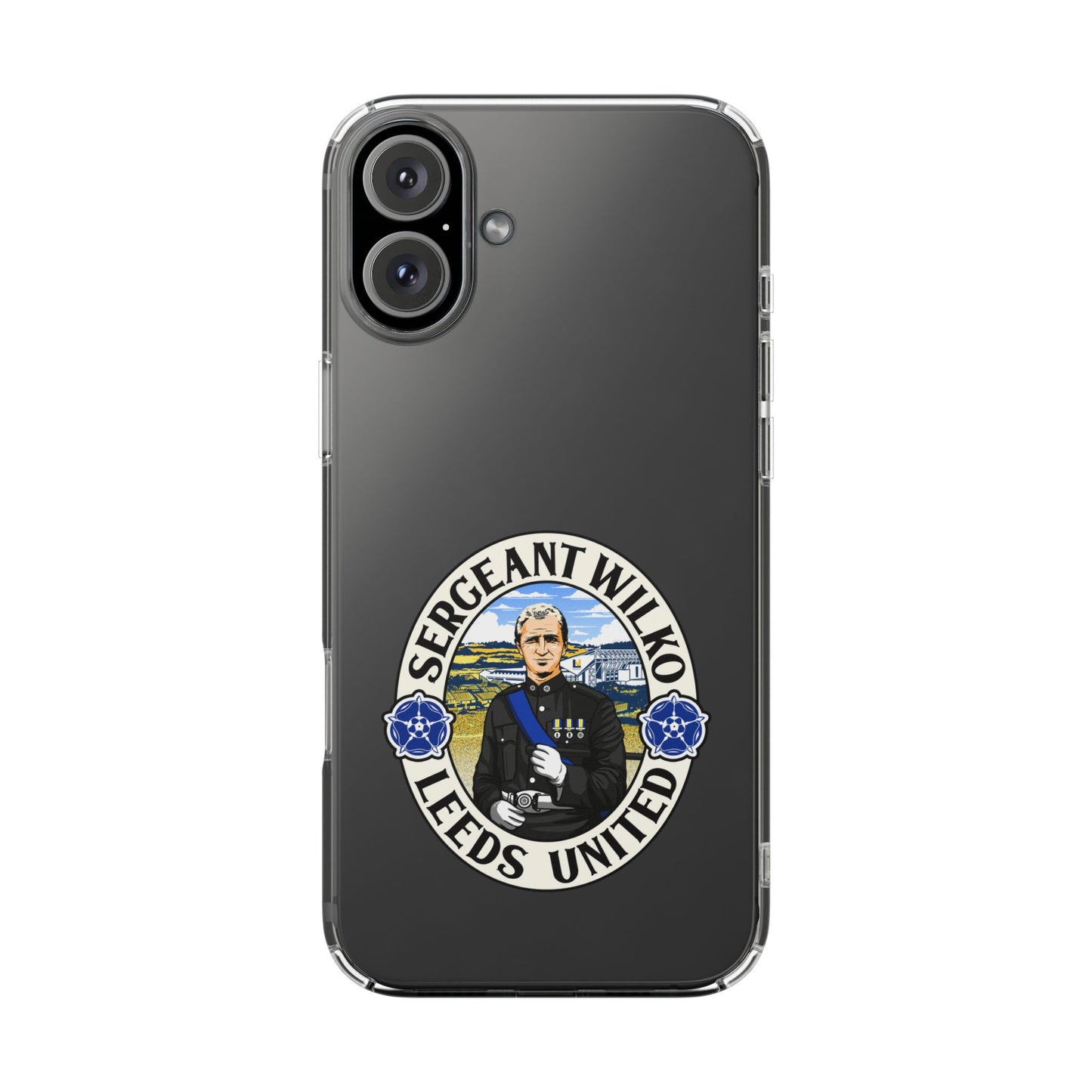 Leeds United “SERGEANT WILKO”  Clear Impact-Resistant Case