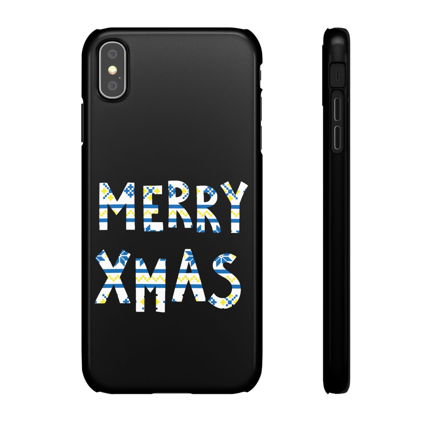 Leeds United "Merry Xmas" Blue &  Yellow Emblem Snap Case:  Christmas Edition