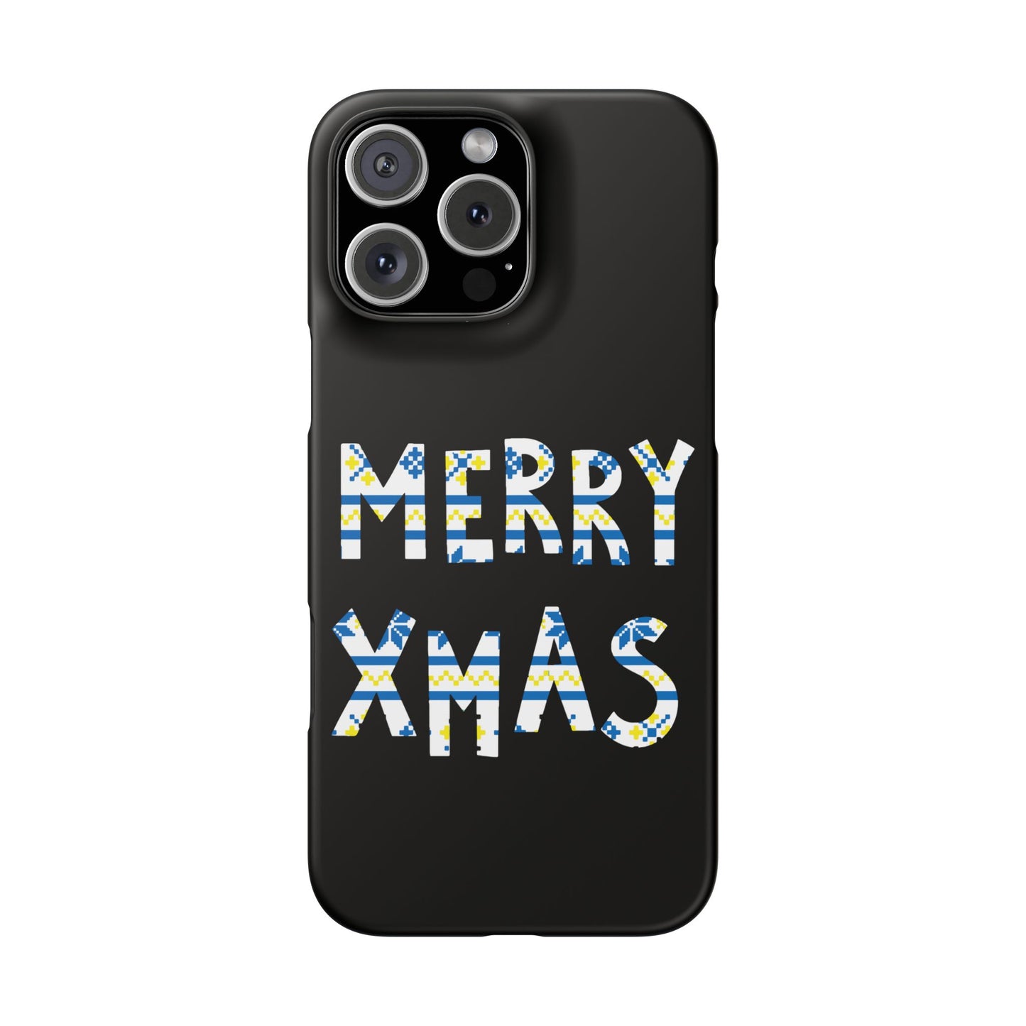 Leeds United "Merry Xmas" Blue &  Yellow Emblem Snap Case:  Christmas Edition