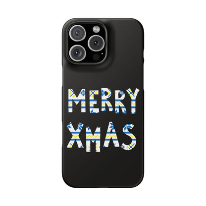 Leeds United "Merry Xmas" Blue &  Yellow Emblem Snap Case:  Christmas Edition