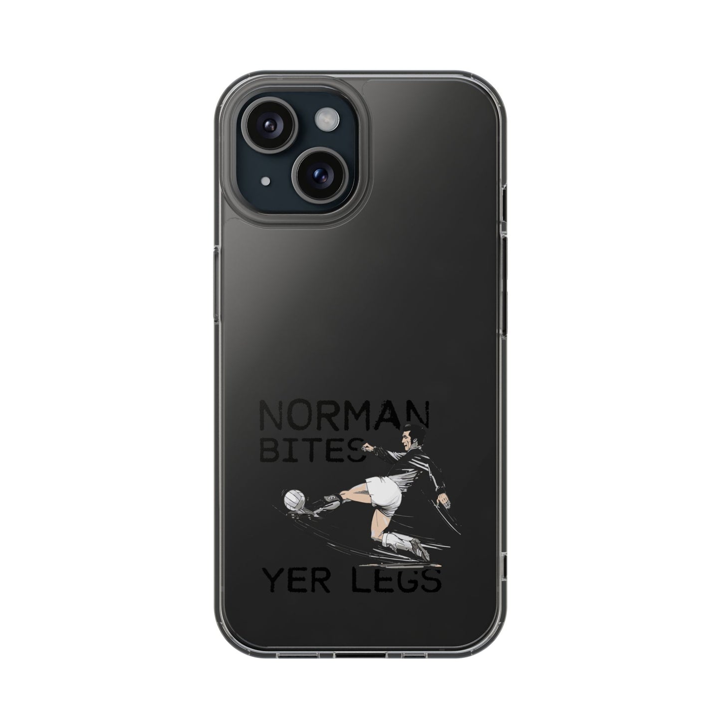 Leeds United Norman Bites 'YER  LEGS' Clear Impact-Resistant Case