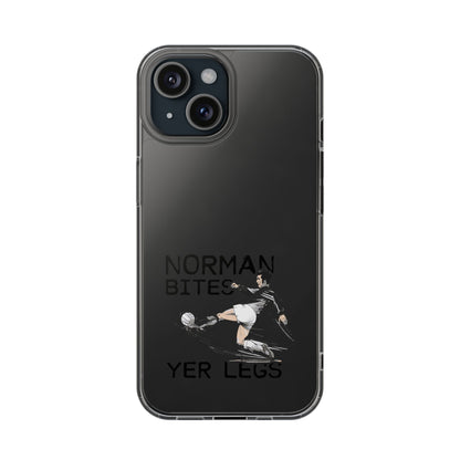 Leeds United Norman Bites 'YER  LEGS' Clear Impact-Resistant Case
