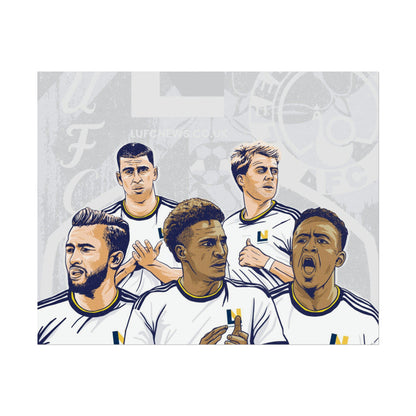 Leeds United Players Cartoon Poster