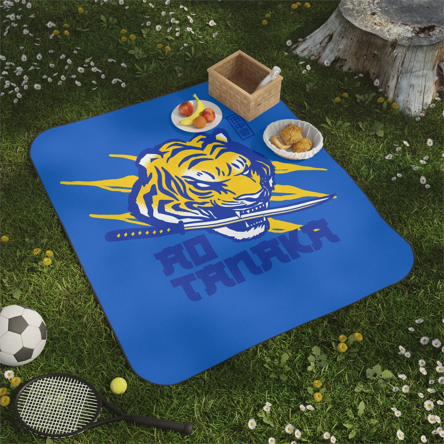 LUFC “Ao Tanaka” Picnic Blanket:  Vibrant Leeds United Player Design