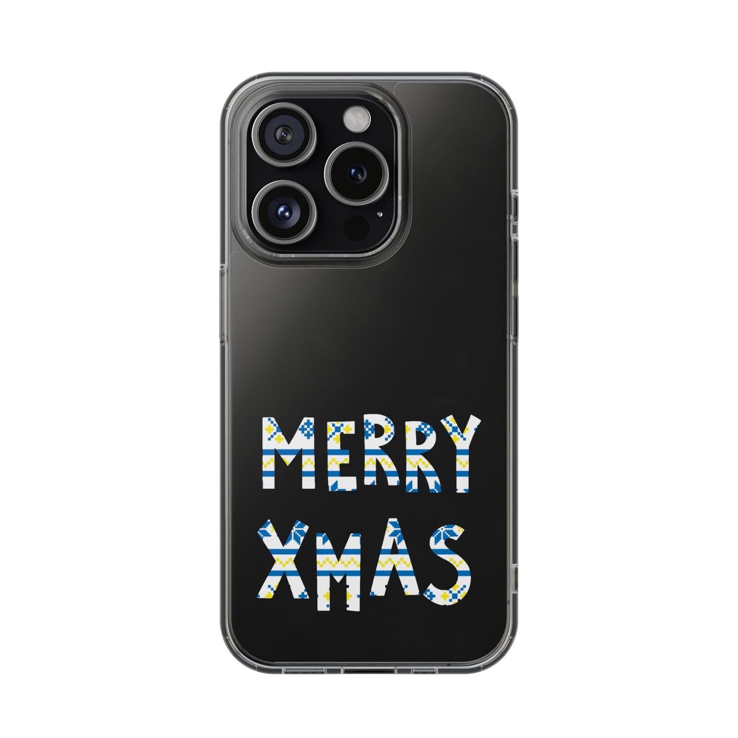 Leeds United "MERRY XMAS" Clear  Impact-Resistant Case: Christmas  Edition